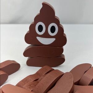 Brown Emoji Poop Wooden Pieces Game? Decor? IDK
